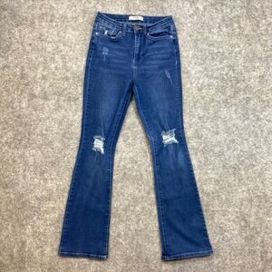 CALIFORNIA VINTAGE Women's Size 9 29 Flared Jeans Distressed Blue Denim